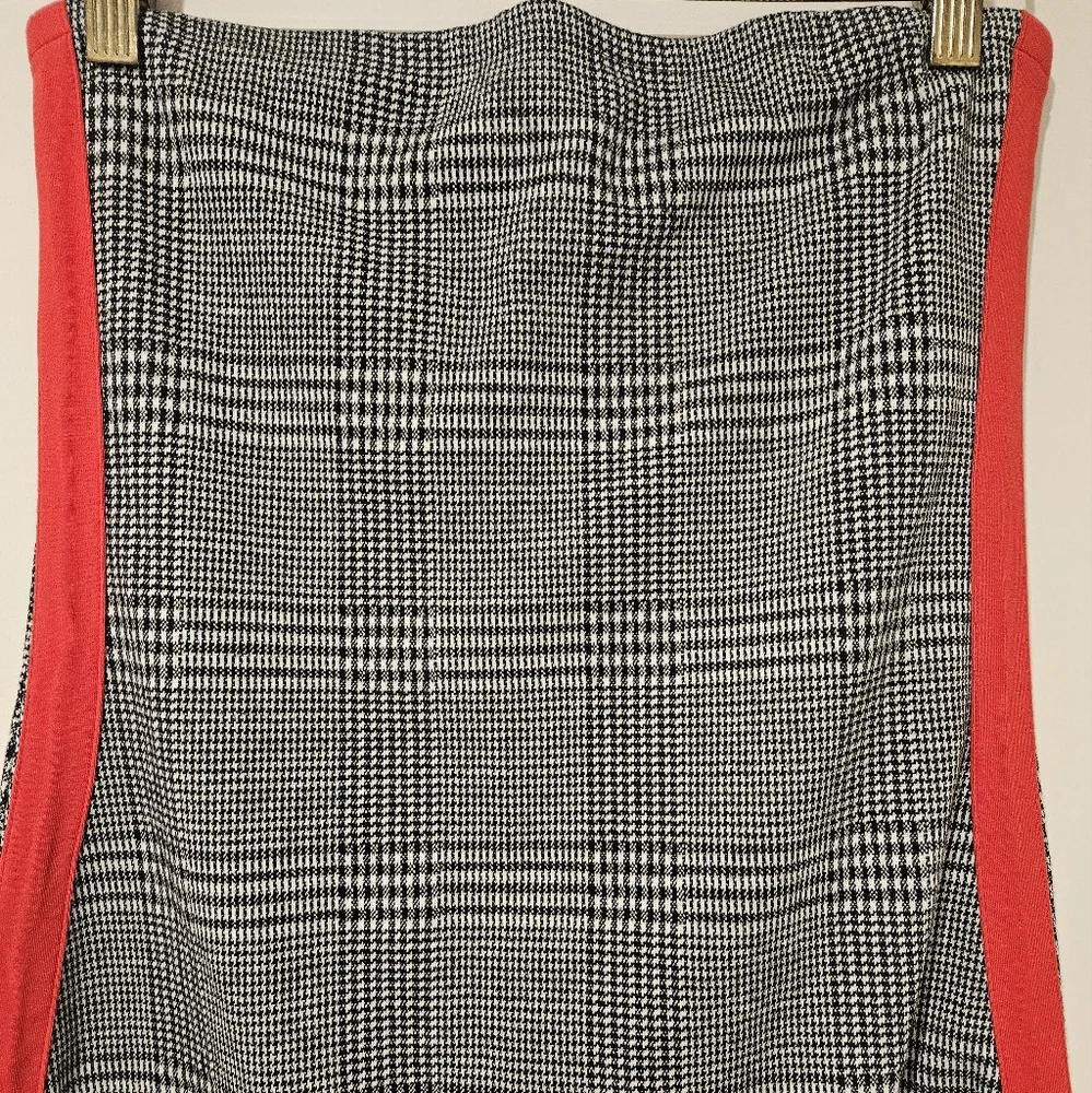 Express Plaid Tube Mini Dress With Red Stripes, Size Small, Black, White And Red - Picture 2 of 4